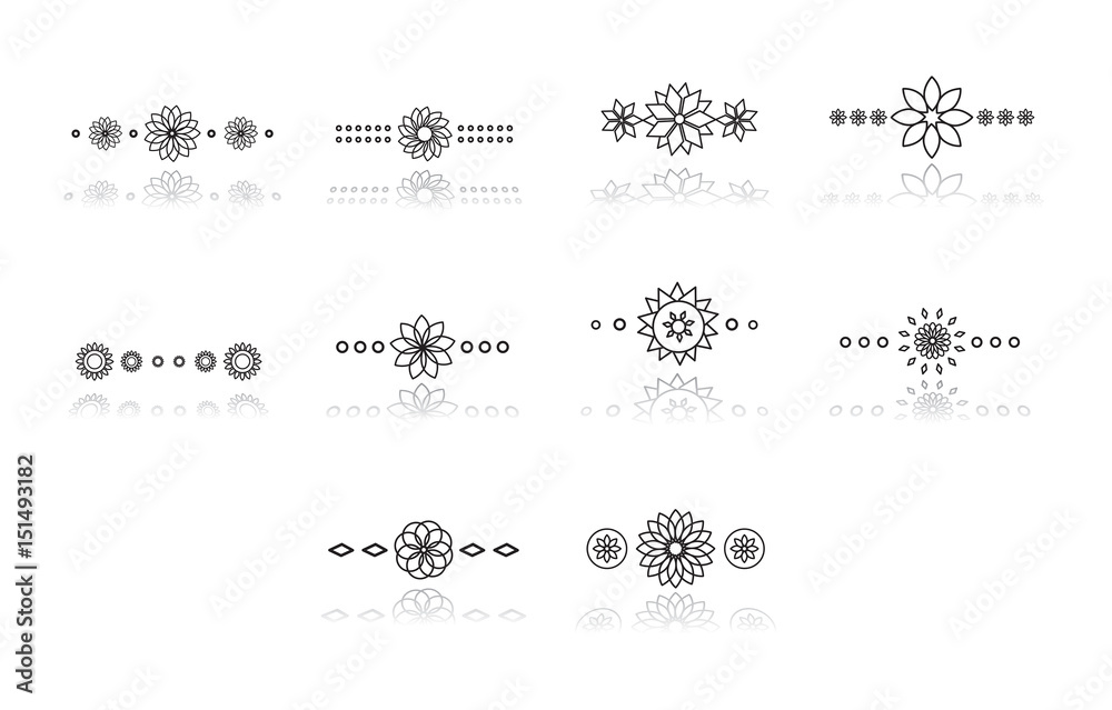 各种花卉图案的矢量图标