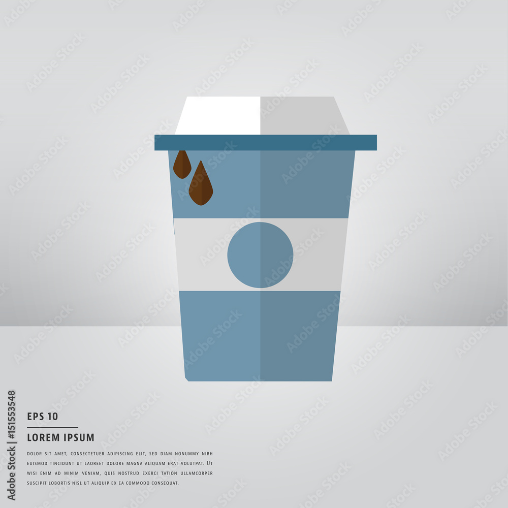 Lorem ipsum text with hot coffee cup