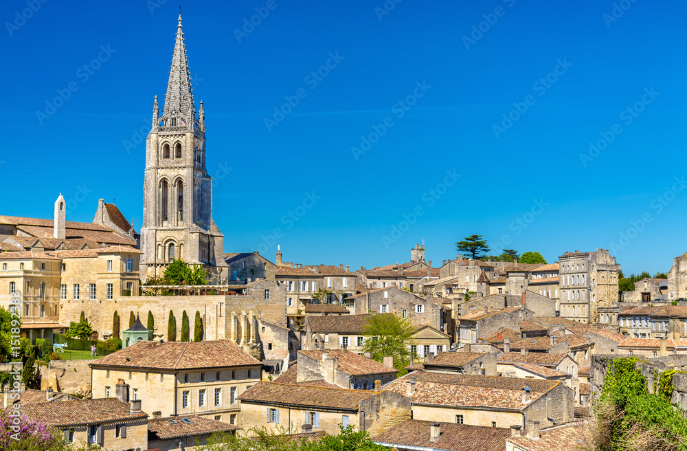 Cityscape of Saint-Emilion town, a UNESCO heritage site in France