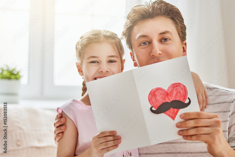 daughter congratulates dad