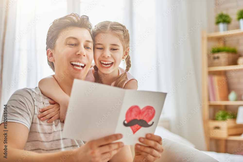 daughter congratulates dad