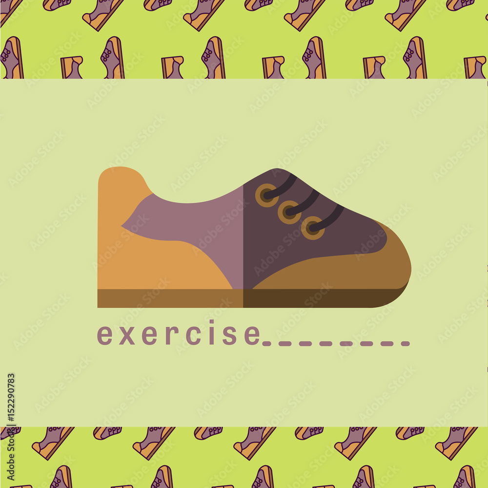 Vector image of a shoe reading exercise