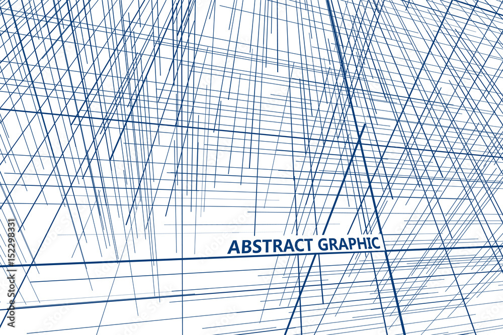 透视线条组成的抽象平面设计。