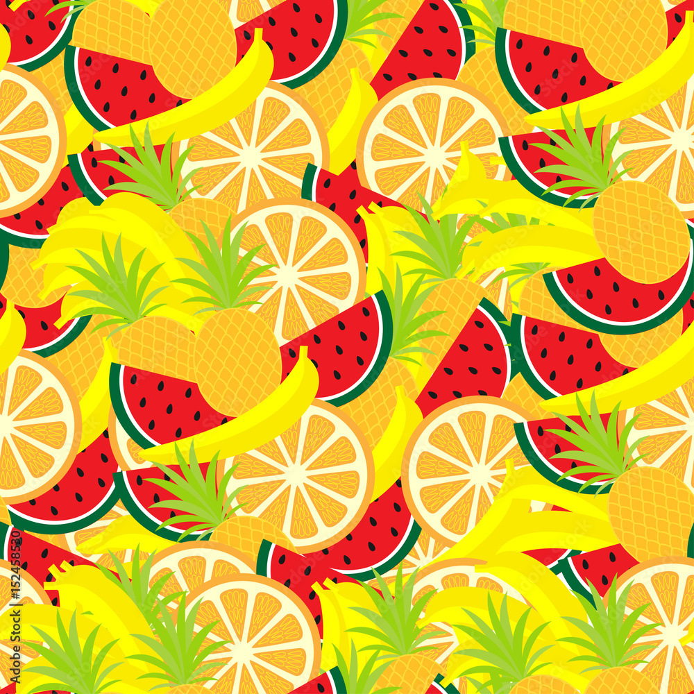 Seamless vector pattern with fruits