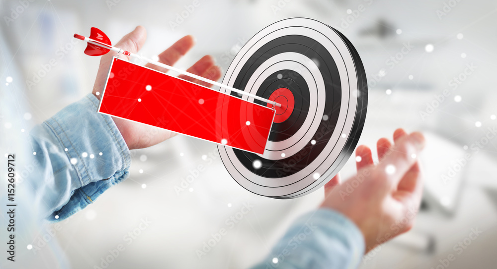 Businessman using 3D rendering target