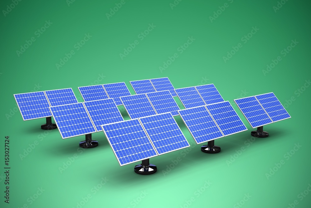 Composite image of rows of 3d solar panel