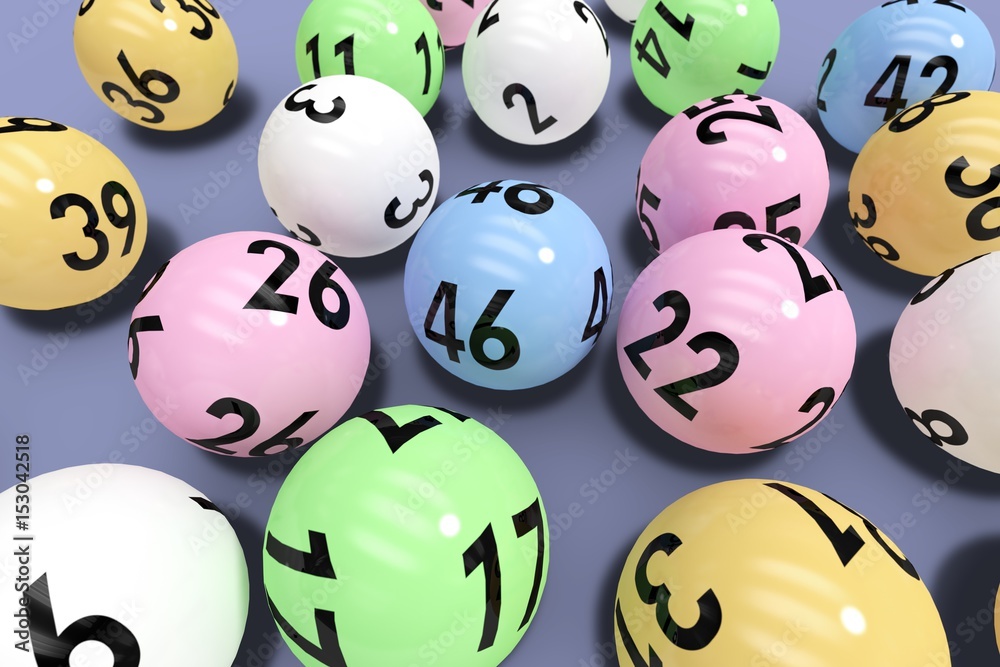 Composite image of colourful lottery balls