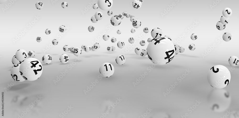 Composite image of falling lottery balls 