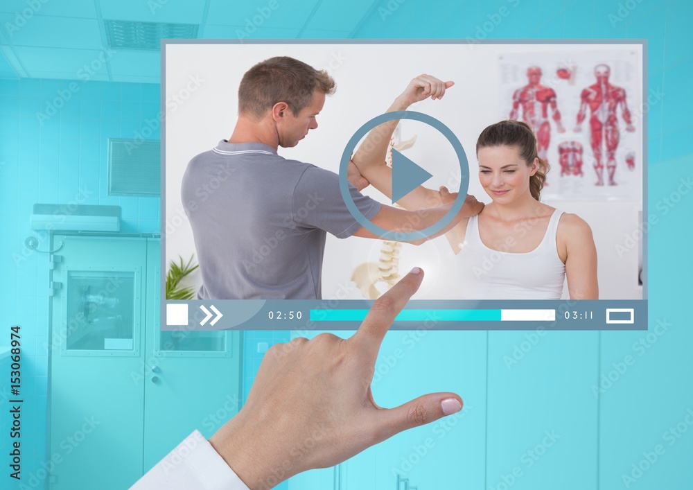 Hand touching Medical Doctor Video Player App 