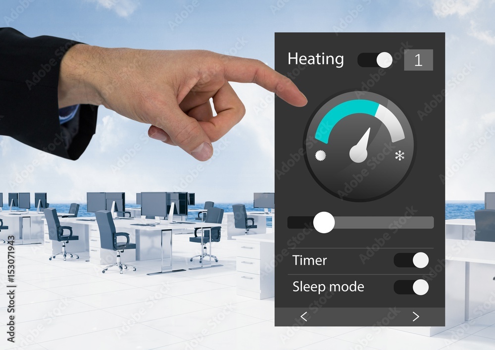 Hand Touching automatic system heating App 