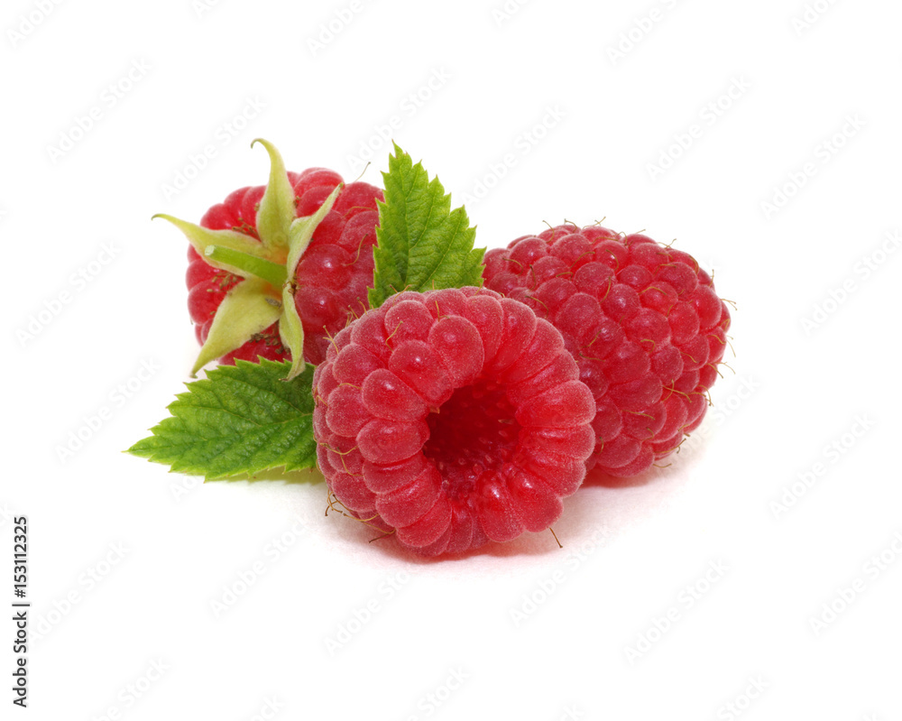 Raspberry with leaves