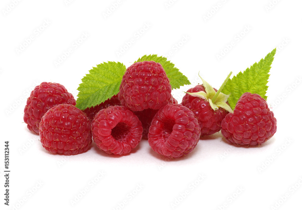 Raspberry with leaves