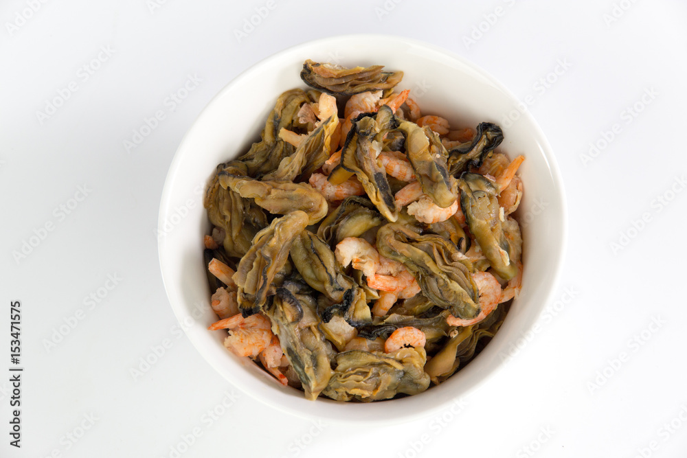 Dragon Boat Festival material Oysters in a bowl isolated on white background