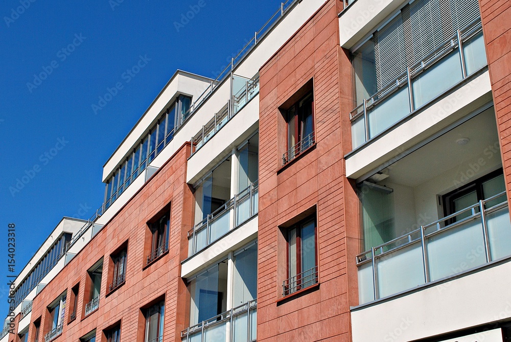 Modern apartment buildings exteriors