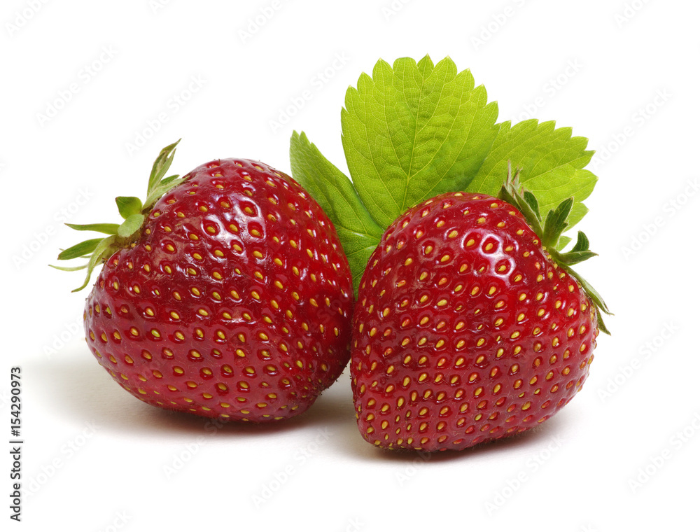 Strawberries with leaves