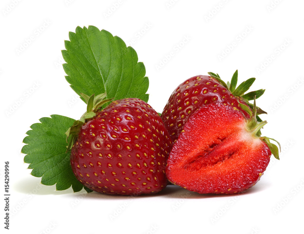 Strawberries with leaves