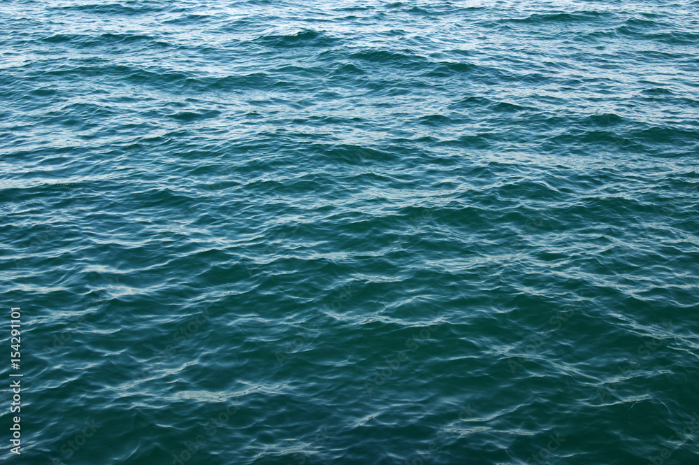 Blue sea surface with waves