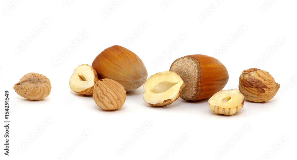 Hazelnut isolated on white