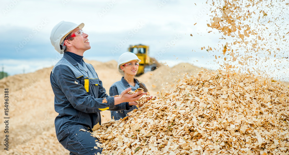 Paper mill factory workers