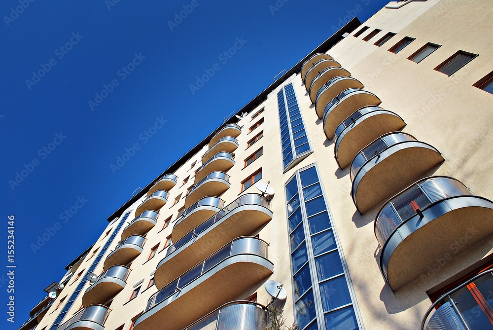 Facade of a modern apartment building