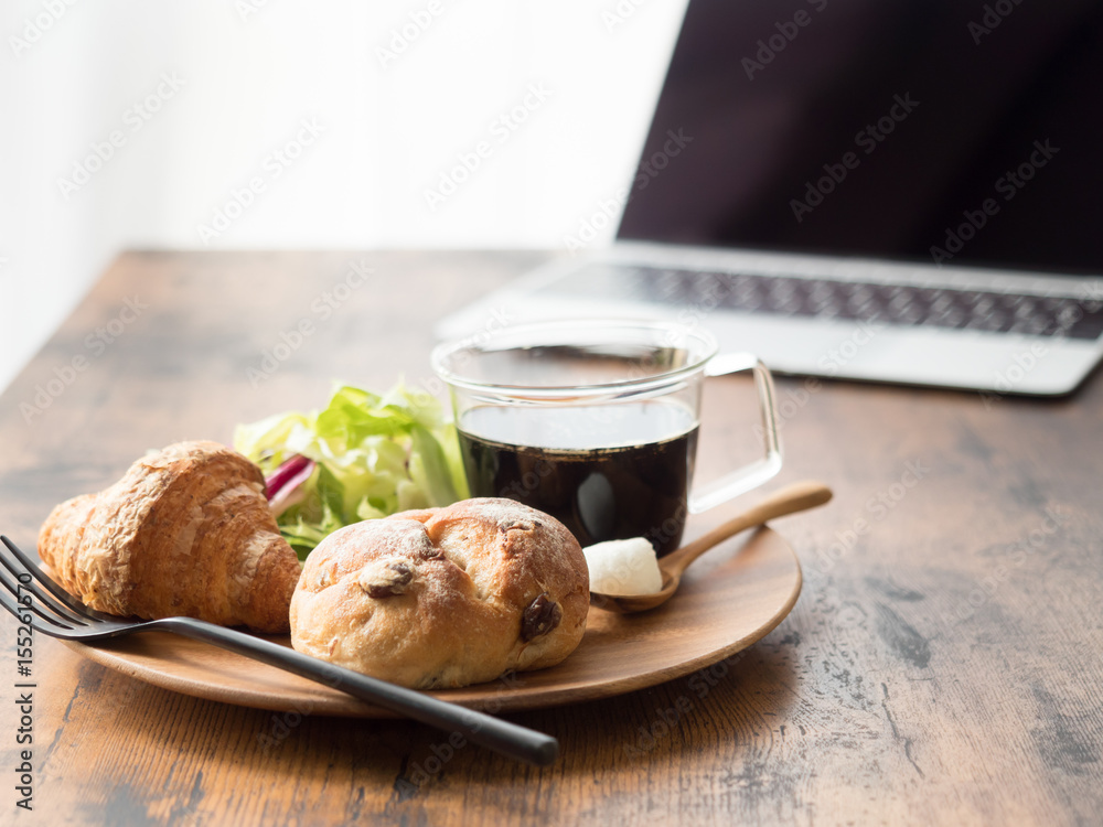 bread breakfast on table