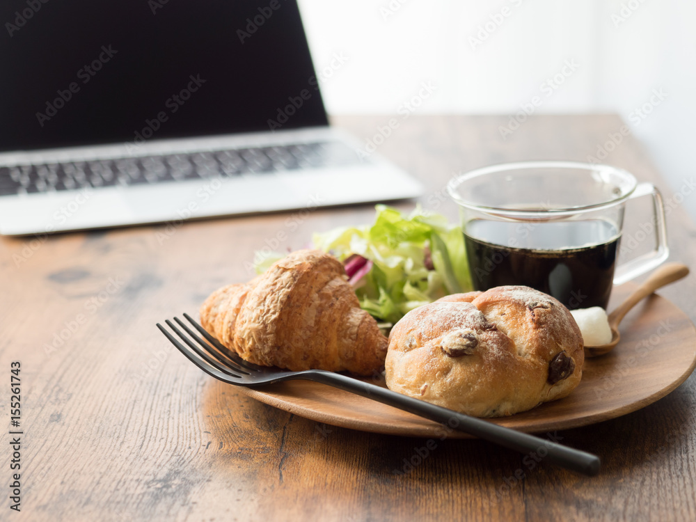 bread breakfast on table