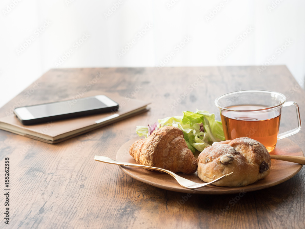 bread breakfast on table