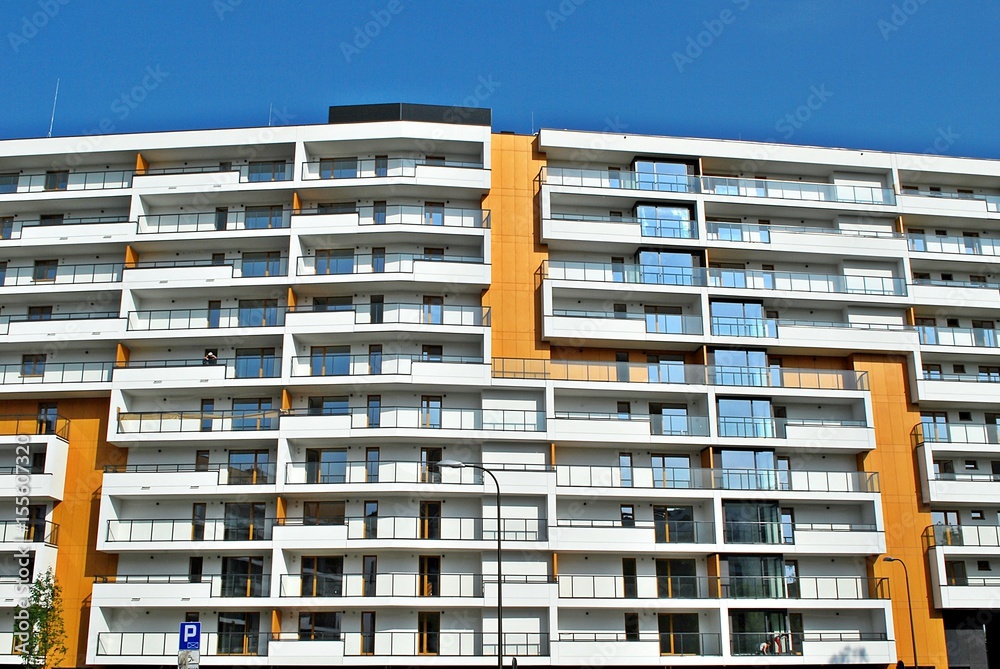 Modern apartment buildings exteriors