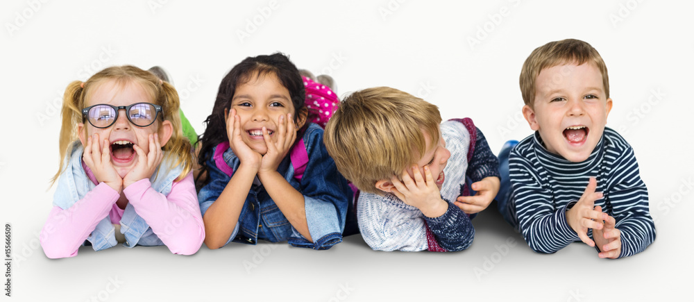 Little Children Having Fun Together Smiling