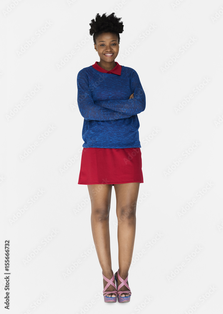 African Descent Female Standing Smiling