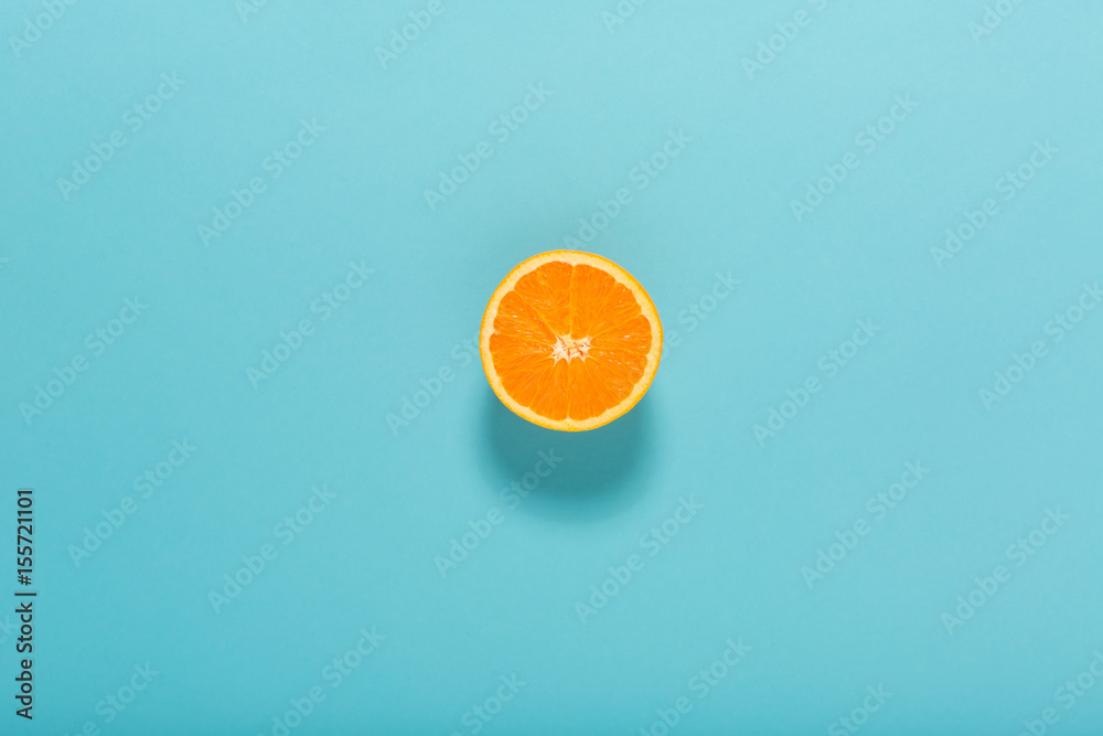 Halved fresh orange