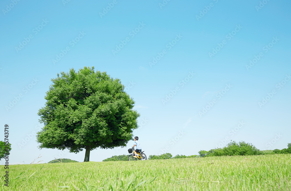 男の子　サイクリング