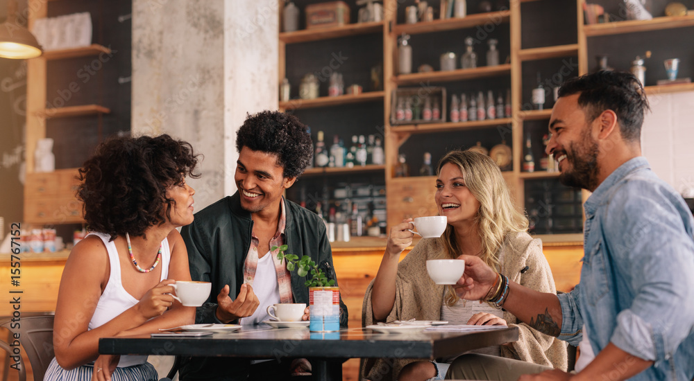 Young people sitting at a coffee shop