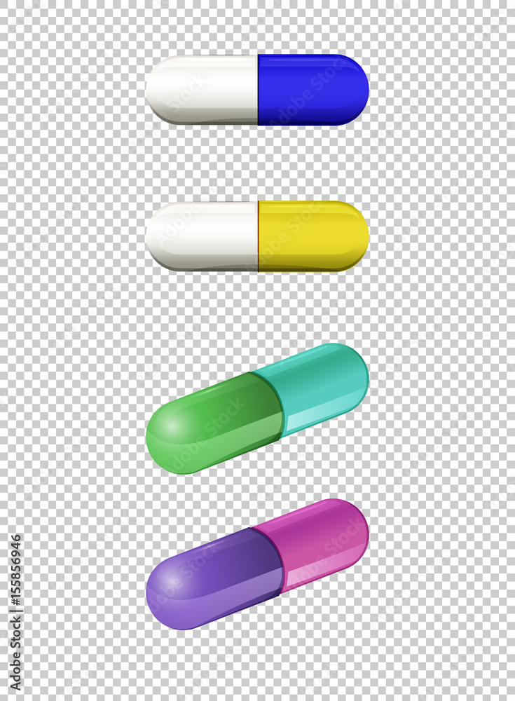 不同颜色的胶囊