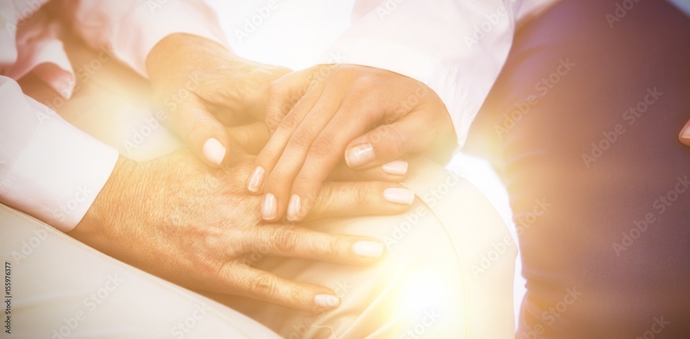 Close-up of female doctor consoling a patient