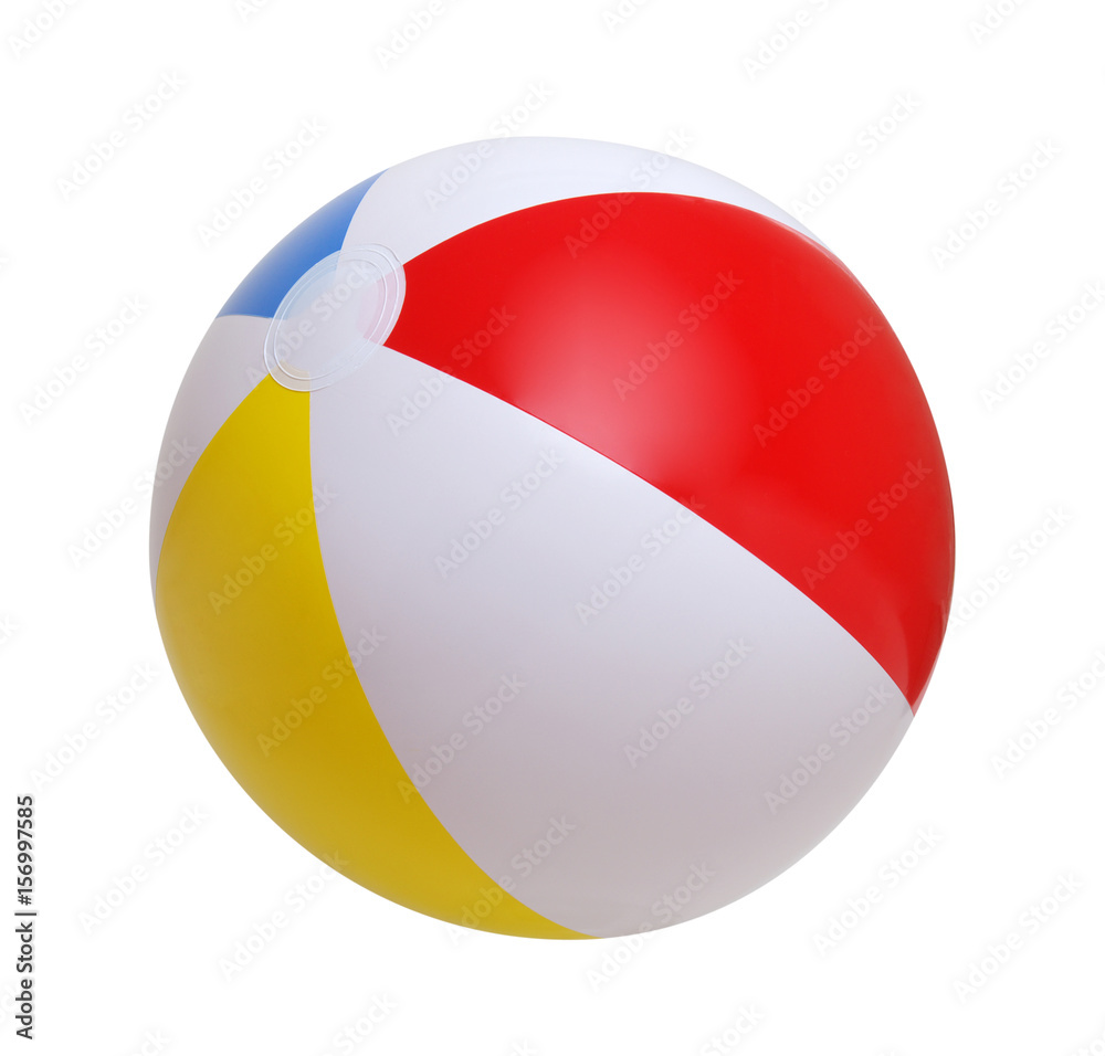 Beach ball on a white