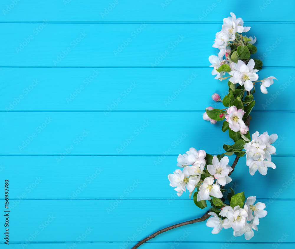 Spring flowers on wooden