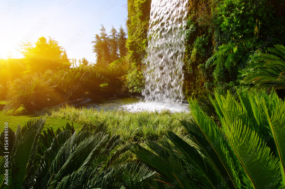 Waterfall on a sun