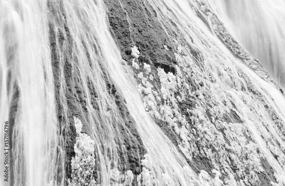 Ice waterfall in winter season Fukuroda Falls , Ibaraki prefecture , Japan