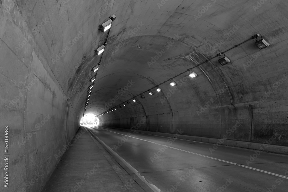 Close - up Empty long tunnel road