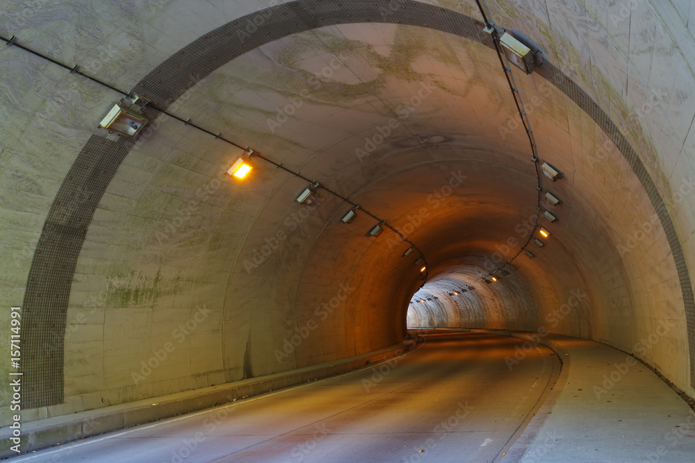 Close - up Empty long tunnel road