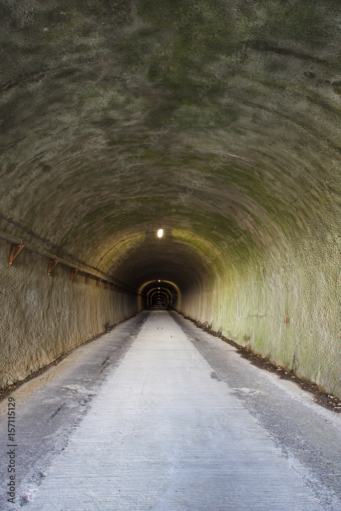 Close - up Empty long tunnel road