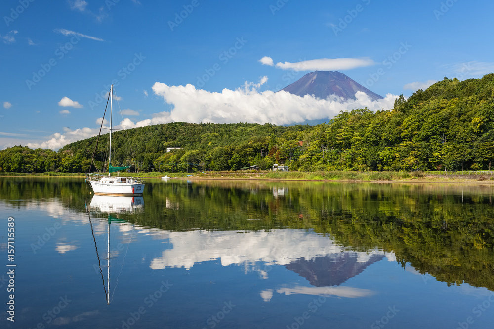 富士山和山中湖夏季