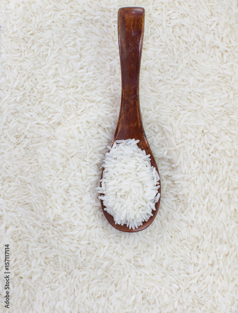 Asian white rice or uncooked white rice