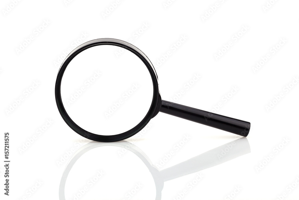 Magnifying glass isolated on white background.