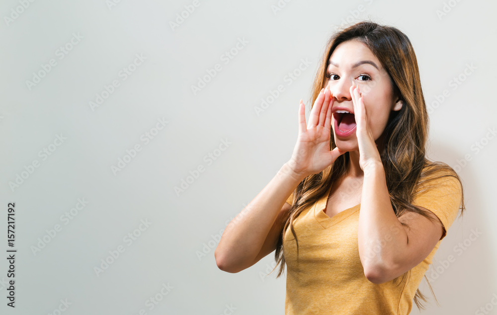 Young woman shouting