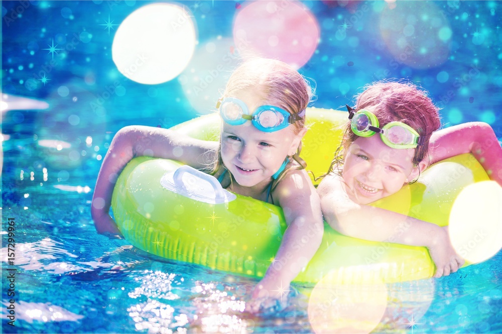 Kids in pool.