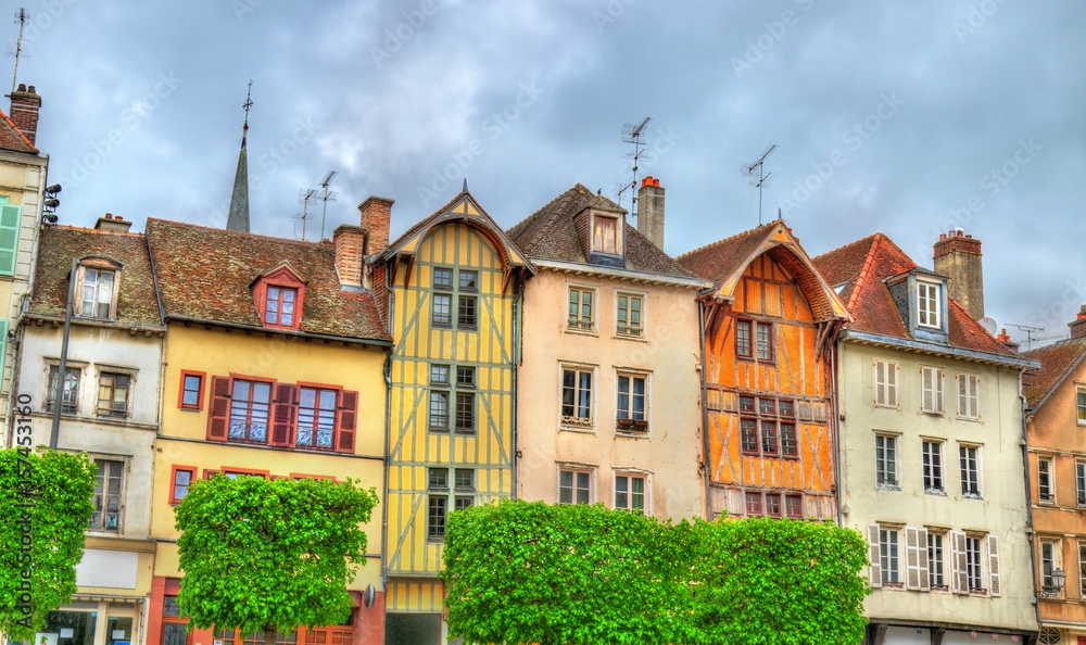 Traditional houses in Troyes, France