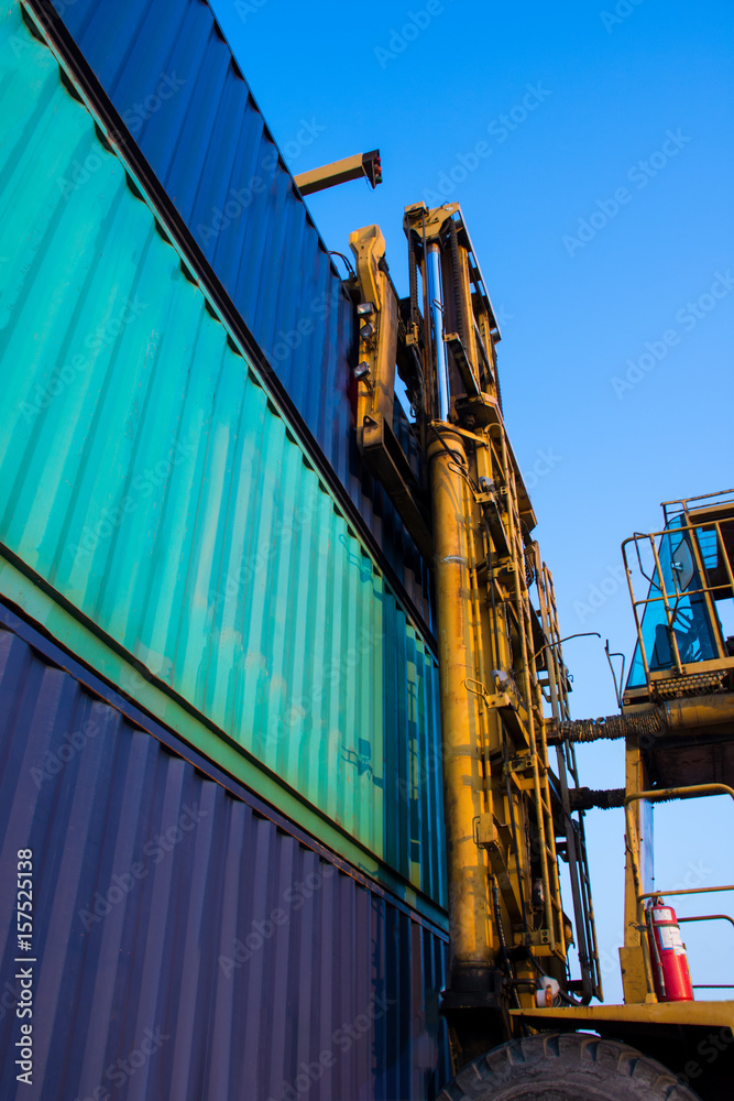 truck with container loading box .