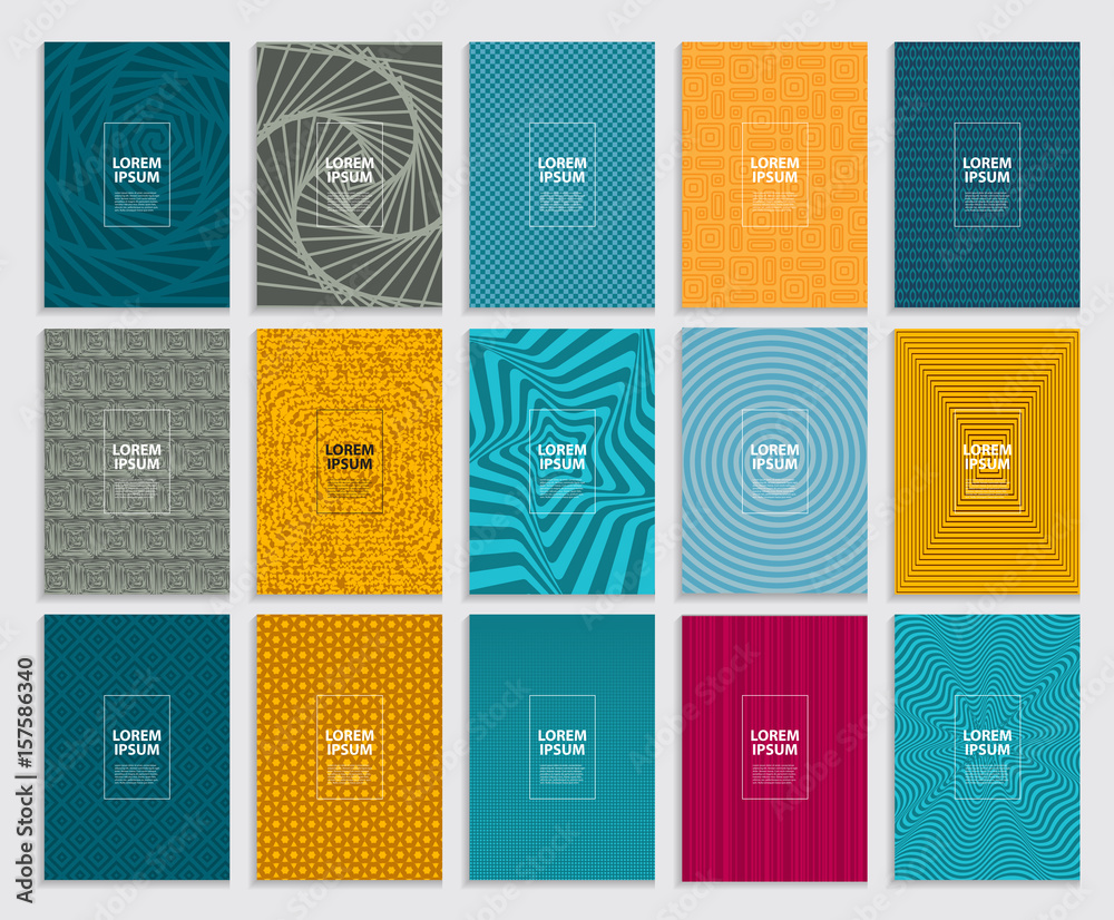 Big Collection Set of Simple Minimal Covers Business Template Design. Future Geometric Pattern. Vect